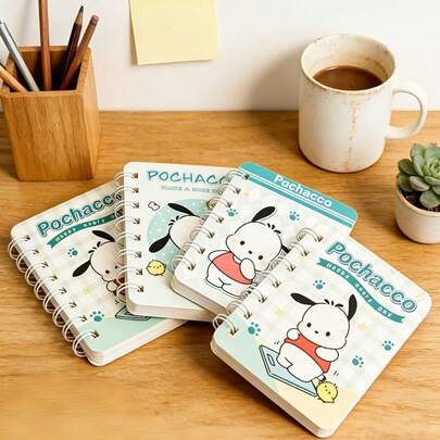  Sổ tay SANRIO 1 cái ngẫu nhiên/4 cái, họa tiết năng động và dễ thương, giấy mịn viết trơn tru, bìa chống thấm nước bền chắc, tiện lợi để ghi chú khi di chuyển, vật dụng thiết yếu cho năm học mới và văn phòng phẩm.