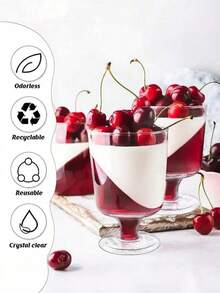 10个/20个/40个/120个一次性甜点杯、冰淇淋杯、慕斯杯、布丁杯、高脚杯、迷你葡萄酒杯、西式甜点杯、自制布丁模具、纸质纸杯蛋糕杯、葡萄酒杯、糖果盒、糖果杯 - 彩色 - 查看 5