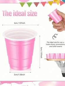 20个迷你派对纸杯，2盎司渐变粉色纸杯，适用于派对、野餐、婚礼、家庭、办公室，可重复使用，母亲节派对用品 - 彩色 - 查看 10