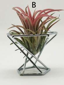 1pc Geometric Air Plant Stand, Metal Plant Holder, Planter Pot Decor - 1PC - View 13