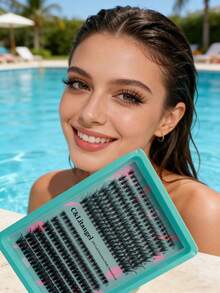 240片DIY假睫毛套装，40D+60D/自然蓬松款，D卷度浓密自然，适合新手在家DIY打造浓密自然的睫毛，C/D卷度混合长度，在家即可享受沙龙级效果，蓬松睫毛簇，柔软轻盈，适合日常及派对场合使用。 - D - 查看 10