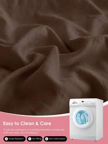 1 bộ ga trải giường đôi màu trơn - 100% polyester, nhẹ như mây, có 4 dây chun ở 4 góc, phù hợp với nệm dày 9-12 inch, mềm mại và thoáng khí, chống co rút và nhăn, thích hợp cho giường đơn/đôi/nữ hoàng/vua ở nhà và ký túc xá, đạt chứng nhận Oeko-Tex, màu nâu. - màu nâu - Xem 9