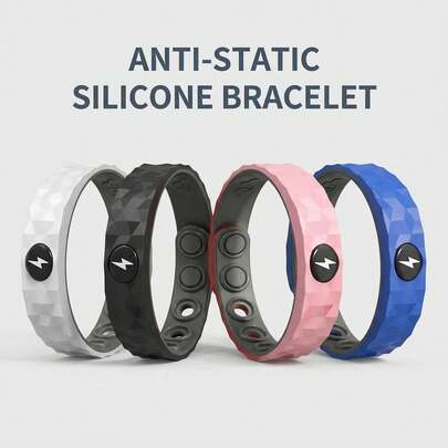 1pc Unisex Anti-Static Bracelet, Creative 3D Shape Design, Fashionable Outdoor Sports Waterproof Silicone Energy Couple Bracelet For Dry Weather To Reduce Static Electricity