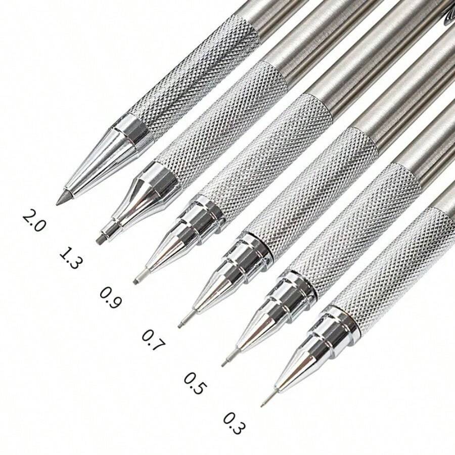 Mechanical Pencil Set 0.3 0.5 0.7 0.9 1.3 2.0mm Full Metal Art Drawing Painting Automatic Pencil Adjustable Pencils, Halloween, Christmas Eve, And New Year Gifts For Office School Supply - S - View 1