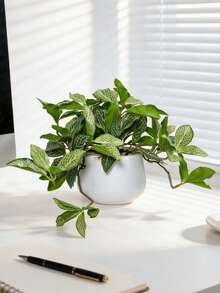 1件人造绿色常春藤，绿色植物，塑料花，假花，假花套装，盆景装饰，客厅家居装饰，插花，盆栽植物 - 綠色 - 查看 4