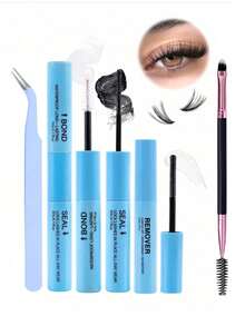 1 Bottle 10ml Eyelash Glue, 1 Eyelash Glue Brush, 1 Pair Eyelash Curler, 1 Set Eyelash Extension Tools Kit Including Eyelash Glue, Eyelash Adhesive, Eyelash Brush, Eyelash Curler - Multicolor - View 2