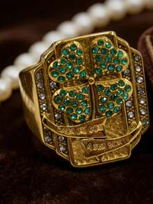 Lucky Ring 777 Men's, 18K Gold Plated Stainless Steel - Luxury Style - 5 - 查看 9
