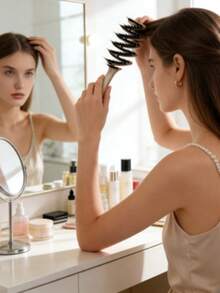 1把高品质发梳，防静电头皮按摩梳，梳齿柔软，可打造柔顺蓬松的秀发，适合所有发长； - 彩色 - 查看 4