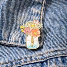 花卉珐琅胸针 时尚装饰胸针 饰品 翻领包饰徽章 - 彩色 - 查看 8