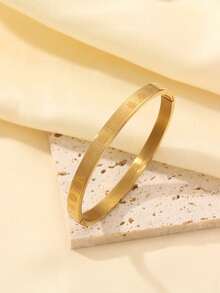 2026夏季新款不锈钢18K镀金手链套装 - 立方氧化锆，罗马数字设计，低过敏性可叠戴手链，女士理想生日和周年纪念礼物，百搭日常佩戴 - 金色 - 查看 4