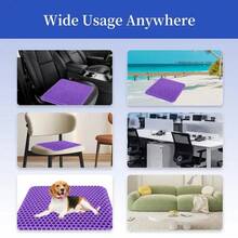 Gel Cushion, Double-Thick Gel Cushion With Non-Slip Cover, Breathable Honeycomb Design Pressure And Back Pain Relief, Suitable Home, Office Chairs,, And Wheelchairs (Size: 15.75x13.39x1 Inches) - 1 件式靠墊 - 查看 3