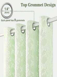 1pc Double-Layer Blackout Curtain, White Lace & Green Blackout Polyester, High-End Designer Premium Curtain For Villa, Balcony, Living Room, Bedroom - Beige - View 7