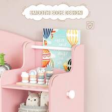 HaluPeit 140cm Estanteria Infantil, Madera, con 8 Cajas de Tela No Tejida, Organizador Juguetes para Dormitorio Infantil, Salón, Estudio, 30 x 140 x 104 cm, Rosa - Rosa - Ver 4