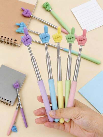 POKOJA LAND 5 件教室用伸缩教鞭，伸缩教鞭，适合教师使用，伸缩手指教鞭，伸缩阅读用品生日礼物