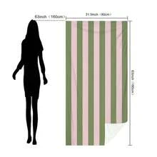 1pc Classic Striped Ultra-Soft Microfiber Beach Towel - Super Absorbent, Quick Dry, Large Bath Towel For Summer Beach, Pool And Home Use, Rectangular Beach Blanket - Style 12 - View 12