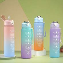 1pc 750ml Large Capacity PC Water Bottle, Sports & Fitness Portable Straw Cup, Suitable For Home, Outdoor, Travel - Multicolor - View 2