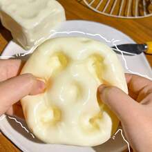1个7厘米方形超柔软慢回弹奶酪球玩具，TPR外壳，慢回弹挤压玩具，无填充物，可DIY奶酪皮，生日/圣诞节/万圣节礼物，完美礼物，青少年减压礼物 - 彩色 - 查看 8