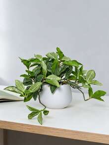 1件人造绿色常春藤，绿色植物，塑料花，假花，假花套装，盆景装饰，客厅家居装饰，插花，盆栽植物 - 綠色 - 查看 7