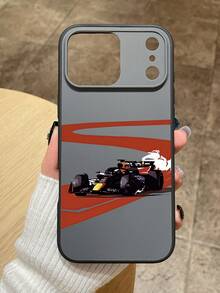 F1 Racetrack Print Phone Case, 2-In-1 Shockproof Protective Cover, TPU + PC Dual-Layer Protection, Racing Fans Design, TPU Soft Frame + Hard PC Backplate, Raised Lens Protection, Anti-Slip Texture, Fingerprint-Resistant, Suitable For Commuting, Racing Events, Fashionable Outfits, Ideal Gift For Birthday, Graduation, Holidays, Compatible With IPhone And Galaxy - Black - View 7