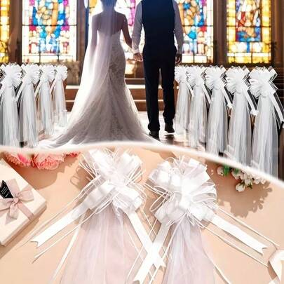 Bộ 5 món trang trí bằng vải voan trắng có nơ - Vải voan trang trí ghế lưới màu trắng thanh lịch - Thích hợp cho các dịp lễ và đám cưới - Trang trí phông nền tiệc hoàn hảo - Món quà lý tưởng cho người tổ chức đám cưới và cô dâu, đồ dùng trang trí nhà cửa dịp lễ, trang trí ghế lối đi, trang trí tiệc cưới, trang trí trong nhà và ngoài trời cho lễ kỷ niệm, trang trí khu vực tiếp tân, trang trí nhà cửa, đồ dùng đám cưới, trang trí đám cưới, ghế voan tiệc cưới có nơ, quà tặng tiệc cưới.