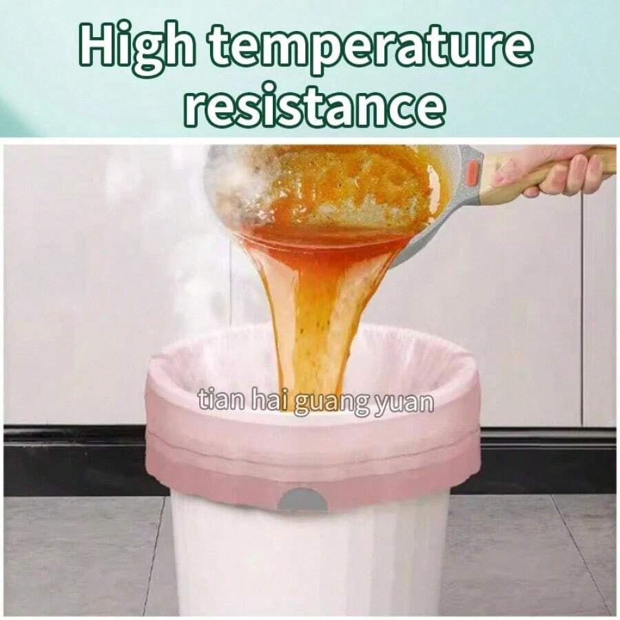 1pc Unavailable For The Past Week Plastic Drawstring Garbage Bags Are Tear-Resistant And Waterproof, With Heat-Sealed Handles, Suitable For Use In Homes, Offices, Or Stores Kitchen Essentials - màu trơn - Xem 1