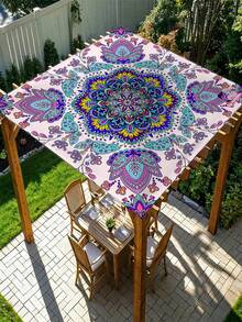1 tấm bạt che nắng họa tiết Mandala, mái che ngoài trời chống thấm nước, vải che nắng chống tia UV, thích hợp cho sân, sân sau, vườn, hiên nhà, bãi cỏ, trang trí tiệc, kèm dây buộc (không bao gồm cột). - C - Xem 5