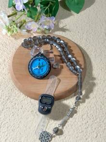 Muslim Prayer Essential Set: Electronic Counter, Qibla Compass, Cat's Eye Rosary Beads. Islamic Prayer Accessories, Prayer Counter, Praying Assistance Tools - Multicolor - View 8