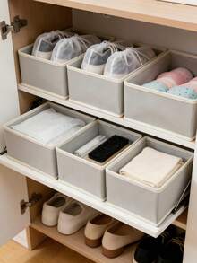 6pcs Non-Woven Foldable Storage Boxes, Covered Organizer Bins For Toys, Clothes And Miscellaneous Items - View 4