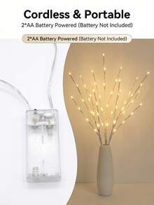 5 piezas Lámparas de papel de árbol de abedul LED flexibles, luces ambiente alimentadas por batería para decoración de jarrones, adecuadas para dormitorio, mesita de noche, boda, fiesta, escritorio, dormitorio, restaurante, se pueden usar como regalo de vacaciones, cumpleaños, inauguración de la casa, boda - Lámpara de rama de abedul - Ver 6