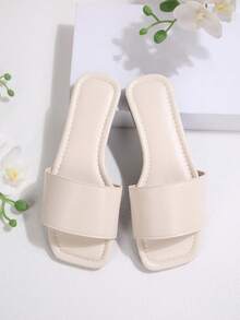 Dép xăng đan một quai đính đá cho nữ, dép nhựa đế bằng đa năng thoải mái dùng ngoài trời. - trắng - Xem 6