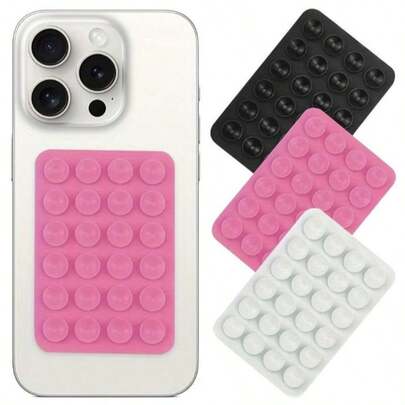 Suction Cup Stand Silicone 3pcs Versatile Phone Grip With Double-Sided Suction Cup Strong Adhesive Stand For IPhone & For Android, Ideal For Selfies & Videos Spring Gift