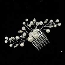 1pc Elegant Handmade Pearl & Rhinestone Hair Comb, Women's Wedding Party Accessory, Valentine's Day Gift - Multicolor - View 3