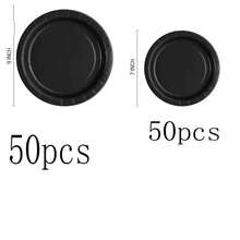 100/50/40/30/20/10 chiếc đĩa giấy tròn màu đen dày 9 inch/7 inch, thích hợp cho việc làm bánh tại nhà, phục vụ bánh ngọt, món tráng miệng nhà hàng, dã ngoại, tiệc tùng, tiệc nướng BBQ, sinh nhật, cắm trại ngoài trời. - màu đen - Xem 16