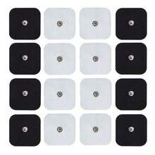Almohadillas de electrodo de 5*5cm, almohadillas de reemplazo de hidrogel no tejido para dispositivos de masaje y terapia TENS, parches de electrodo con conector de 3,5 mm - Blanco - Ver 1