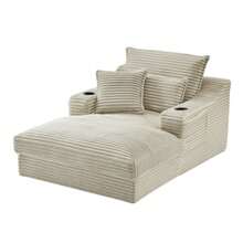 67"Oversized Boneless Sofa Bed With Cup Holder Storage Bag Deep Seat Sleeper Couch Reading Couch For Living Room, Bedroom, Apartment,No Assembly Required,Camel - 駝色-67英寸 - 查看 10