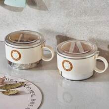 Minimalist Cream Style 3-Compartment Seasoning Box With Spoon & Handle, Multi-Grid Spice Jar Set For Salt Sugar Storage, Moisture-Proof Sealed Condiment Container, Stackable Kitchen Organization & Storage Jar, Aesthetic Cute Bear Print Spice Rack Accessories, Convenient One-Hand Operation Bottle - White - View 4