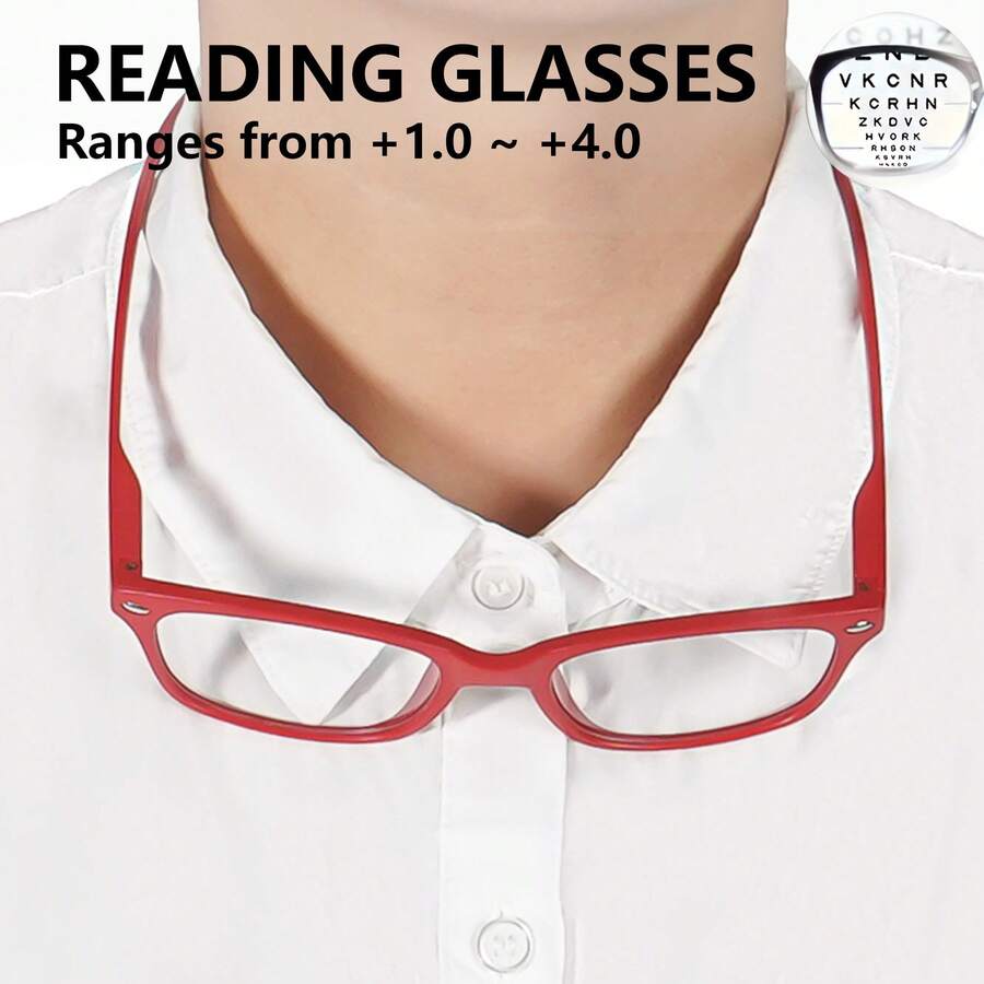 cabecade Classic Lightweight Magnetic Rectangular Reading Glasses, Suitable For Men And Women, Adjustable Temples Can Be Hung Around The Neck
