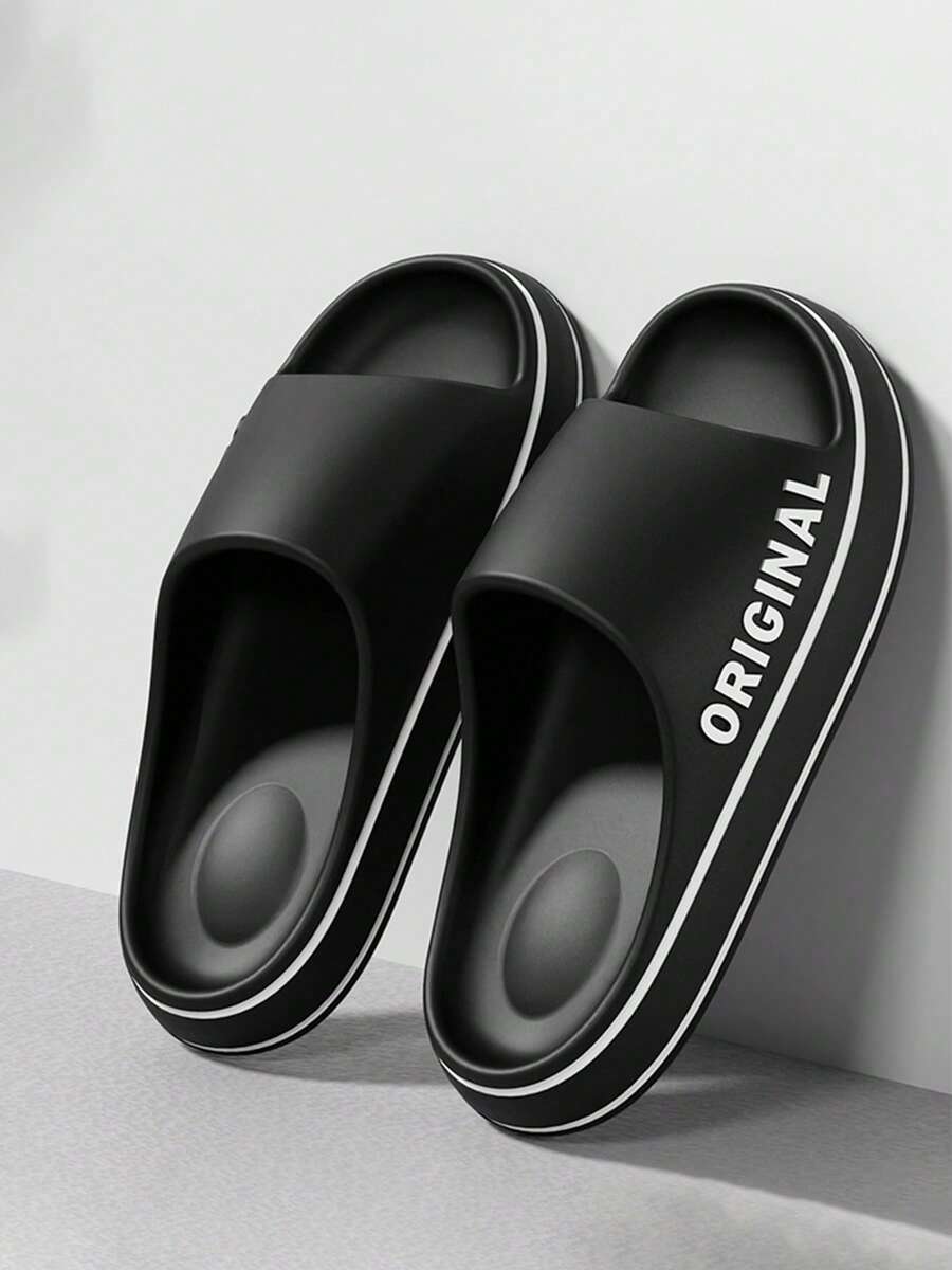 Men's Minimalist Slippers, Comfortable Indoor/Bathroom/Beach Slip-On Sandals For Summer, Unisex