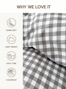 1pc Bed Sheet - 100% Lightweight Polyester Fabric, Simple Plaid Print Bedspread, Breathable Bedding, Bedroom Decor Bedspread, Suitable For Adults - Multicolor - View 3