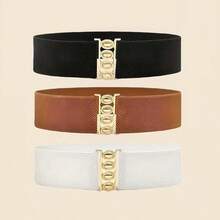 3条装女士宽腰带，适合日常穿着 - 彩色 - 查看 4