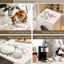 1pc Kitchen Counter Drying Mat, Absorbent Non-Slip Coffee Pad, Heat Resistant Countertop Decor For Coffee Bar, Home Dining Table Decoration, Multiple Styles Available, Mother's Day Home Decor Mat - Qing Ye Picks Up the Light - View 9