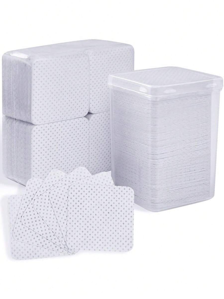 1000片无绒指甲清洁湿巾，无纺布指甲清洁垫，睫毛嫁接胶水清洁湿巾，指甲清洁垫用品（白色） - 彩色 - 查看 1