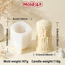 3D City Landmark Silicone Candle Mold, Relief Building Pattern Cylindrical Soap Candle Resin Mould, DIY Aromatherapy Candle Making Supplies For Home Decor Handmade Gift - Famous Building - View 19