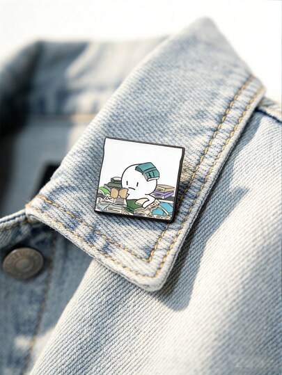 1 chiếc ghim cài áo hình nhân vật hoạt hình dễ thương dành cho người yêu sách, huy hiệu kim loại thời trang cài ve áo, ghim cài áo, ba lô, quần áo, trang sức, túi xách, quà tặng tốt nghiệp không thể thiếu.