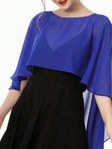 1 chiếc khăn choàng chiffon nhuộm tie-dye trắng đen thanh lịch, chất liệu polyester thoáng khí, độc đáo cho váy dạ hội, phụ kiện thời trang cho váy cưới. - Nhiều màu - Xem 9