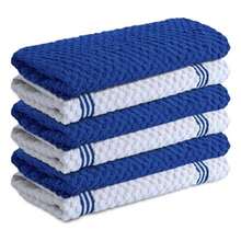 Infinitee Xclusives - Toallas de cocina 100% algodón 15 x 25 pulgadas ultra suaves toallas de cocina de rizo superabsorbentes para ropa de cocina color azul - Azul poderoso - Ver 1