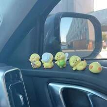 2/4pcs Cute Yellow Duck Car Decor - Mini Resin Duck Dashboard Decoration Set, Cartoon Funny Car Interior Accessories Suitable For Dashboard, Office Desk And Home Decor - Various - View 5