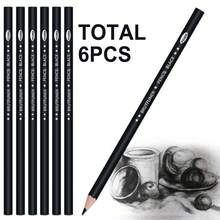 Bộ 6 bút chì than trắng Brutfuner - Bút chì than trắng chất lượng cao chuyên nghiệp dùng để vẽ, phác thảo và pha trộn màu sắc cho họa sĩ. - 6 bút chì đen - Xem 10