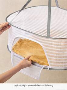 1pc,Drying Net Food Dryer, Flyproof Cage Foldable Drying Rack, Balcony Home Use For Fish Drying Vegetable Drying, Multi-Layer Breathable Dustproof Insect-Proof Durable - Multicolor - View 4