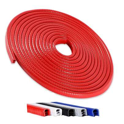 Protetor de Borda de Porta de Carro Universal de 4m, Vedação de Borracha em Formato de U para Entrada de Porta de Carro Sem Adesivo, Compatível com a Maioria dos Carros, SUVs e Caminhões (Vermelho)
